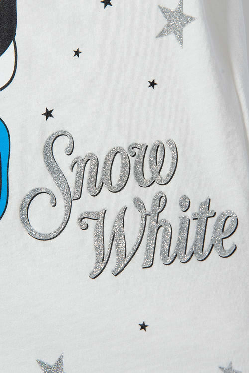 POLERA PRINCESAS DISNEY MANGA CORTA MARFIL PARA NIÑA