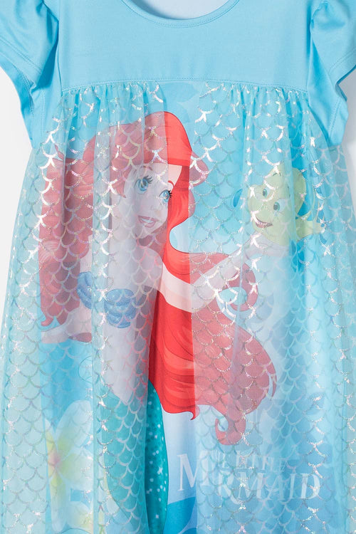 PIJAMA DE LA SIRENITA CON TULL AZUL PARA NIÑA