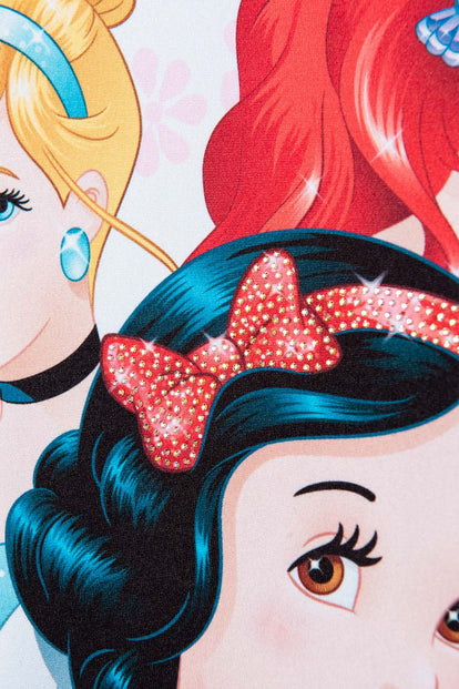 POLERA PRINCESAS DISNEY MANGA CORTA BLANCO PARA NIÑA