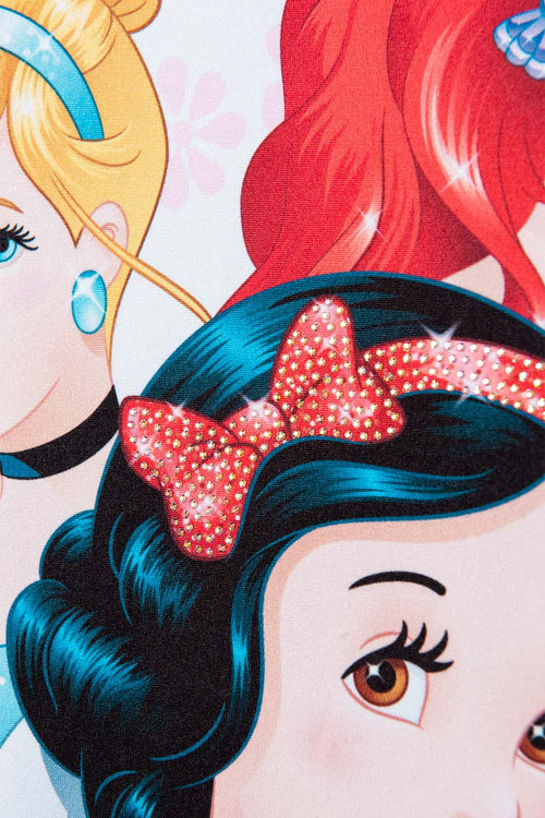 POLERA PRINCESAS DISNEY MANGA CORTA BLANCO PARA NIÑA