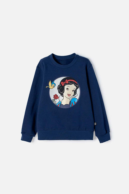 POLERON PRINCESAS DISNEY CERRADO AZUL PARA NIÑA