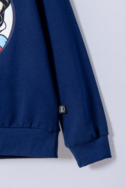 POLERON PRINCESAS DISNEY CERRADO AZUL PARA NIÑA