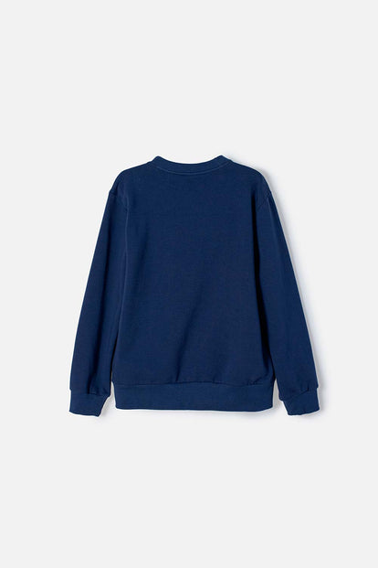 POLERON PRINCESAS DISNEY CERRADO AZUL PARA NIÑA