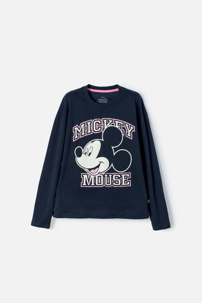 POLERON DE MINNIE MOUSE AZUL ESTAMPADO EN FRENTE PARA NIÑA