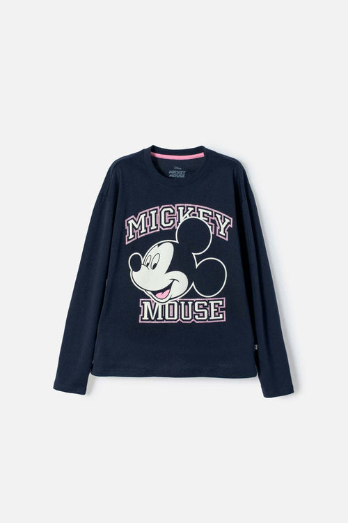 POLERON DE MINNIE MOUSE AZUL ESTAMPADO EN FRENTE PARA NIÑA