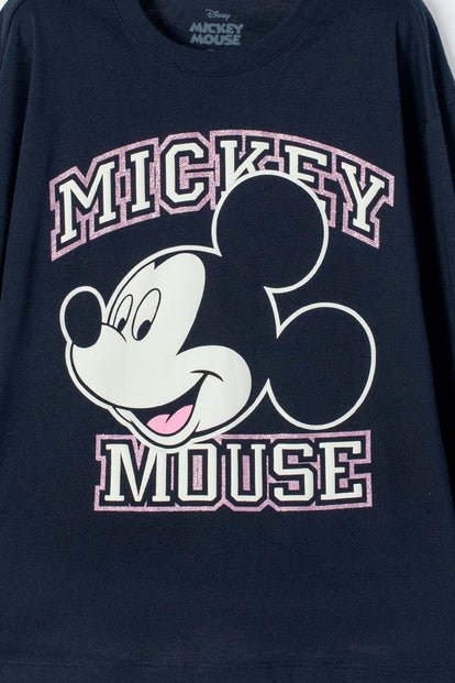 POLERON DE MINNIE MOUSE AZUL ESTAMPADO EN FRENTE PARA NIÑA
