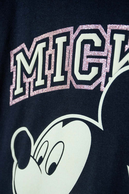 POLERON DE MINNIE MOUSE AZUL ESTAMPADO EN FRENTE PARA NIÑA