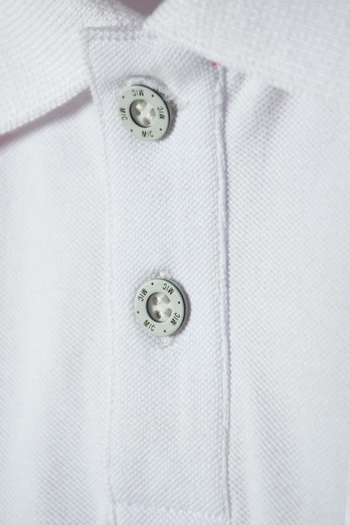 POLERA TIPO POLO DE SPIDERMAN BLANCA CON BOTONES PARA NIÑO