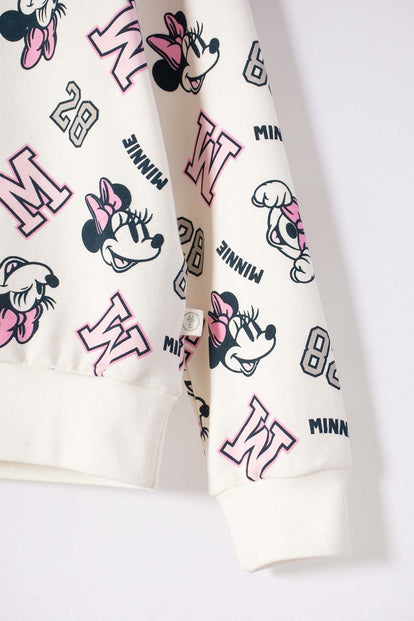CONJUNTO DE MINNIE MOUSE CON BUZO MARFIL PARA NIÑA
