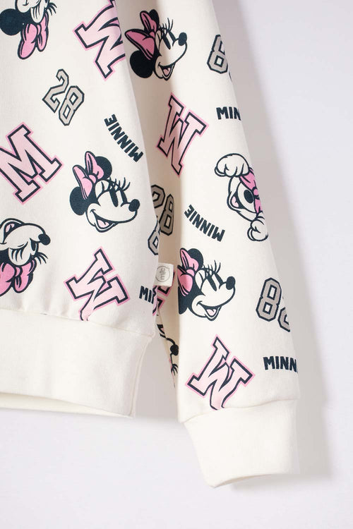 CONJUNTO DE MINNIE MOUSE CON BUZO MARFIL PARA NIÑA