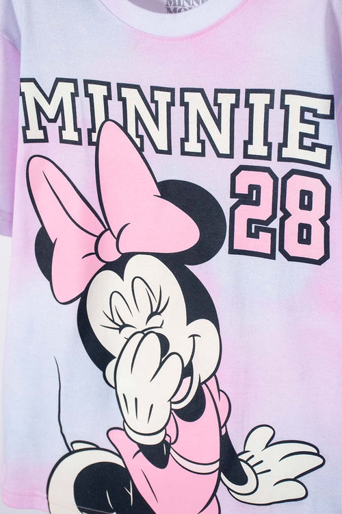 POLERA DE MINNIE MOUSE MULTICOLOR ESTAMPADA EN FRENTE PARA NIÑA