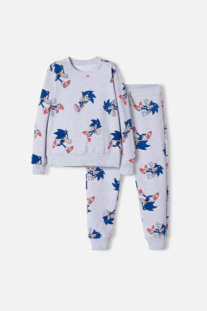 CONJUNTO DE SONIC CON PANTALÓN GRIS PARA NIÑO