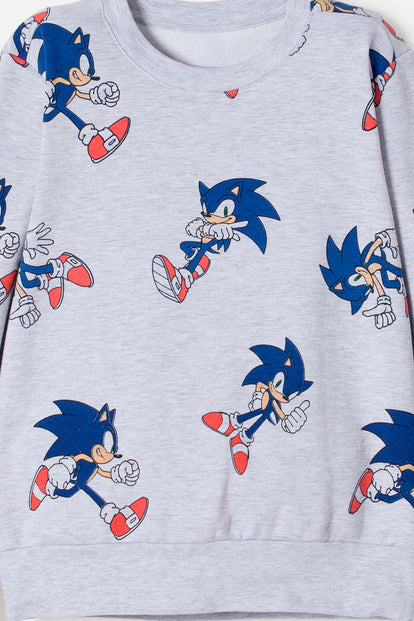 CONJUNTO DE SONIC CON PANTALÓN GRIS PARA NIÑO