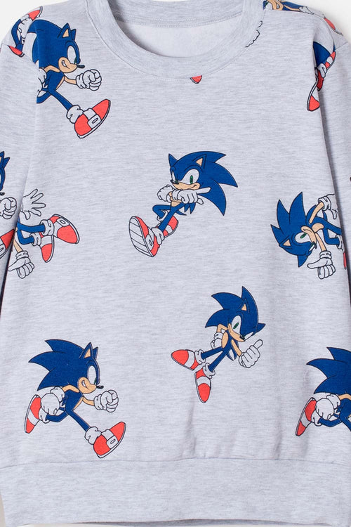 CONJUNTO DE SONIC CON PANTALÓN GRIS PARA NIÑO