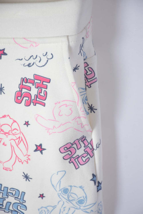 JOGGER DE STITCH CON CORDÓN MARFIL PARA NIÑA