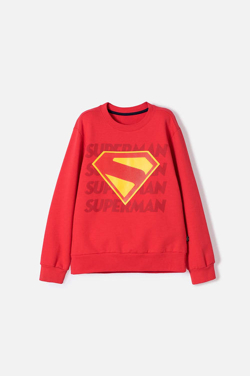POLERON DE SUPERMAN CERRADO ROJO PARA NIÑO