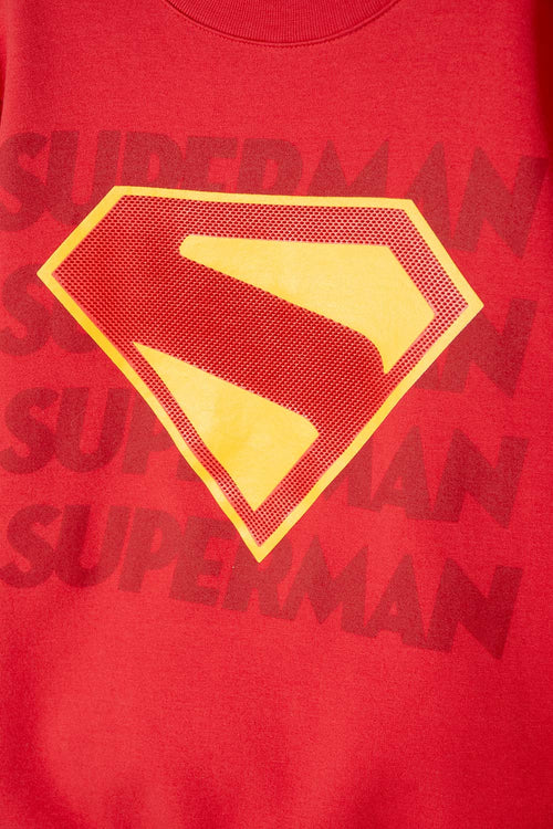 POLERON DE SUPERMAN CERRADO ROJO PARA NIÑO