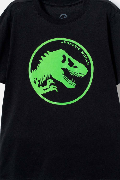 POLERA DE JURASSIC WORLD MANGA CORTA NEGRO PARA NIÑO
