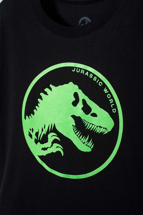 POLERA DE JURASSIC WORLD MANGA CORTA NEGRO PARA NIÑO