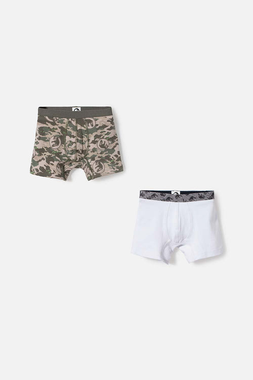 PACK X2 BOXER DE JURASSIC WORLD VERDE Y BLANCO PARA NIÑO