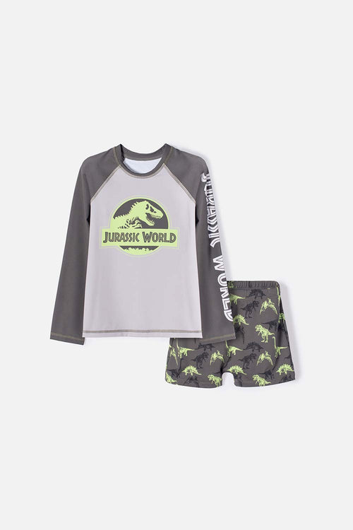 CONJUNTO DE BAÑO DE JURASSIC WORLD VERDE PARA NIÑO