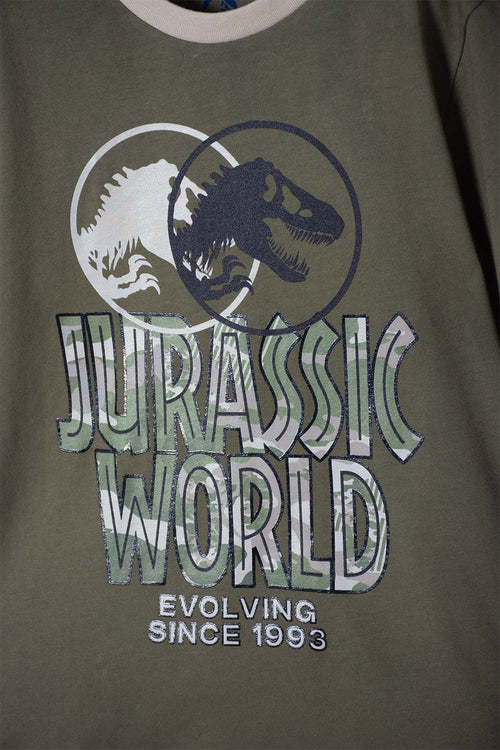 PIJAMA DE JURASSIC WORLD VERDE DE CAMISETA MANGA CORTA PARA NIÑO