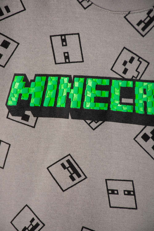 CONJUNTO DE MINECRAFT CON PANTALÓN GRIS PARA NIÑO