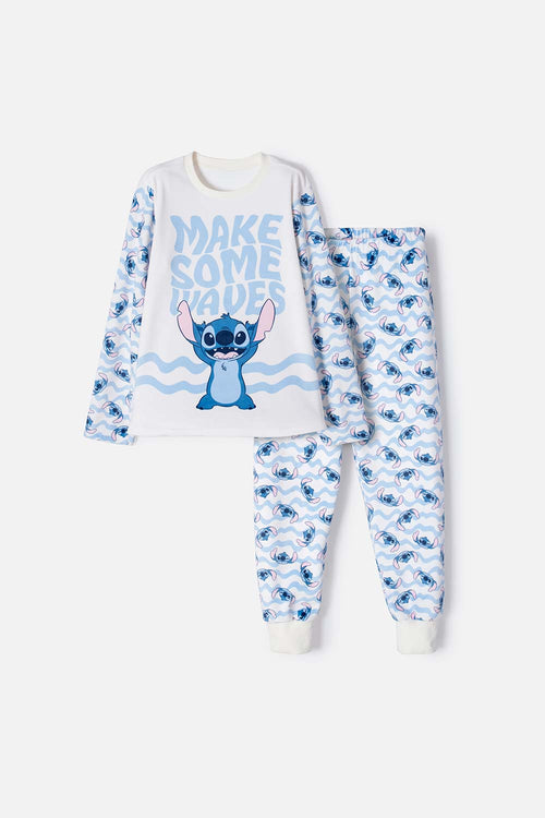 PIJAMA DE STITCH CON PANTALÓN MARFIL PARA NIÑA