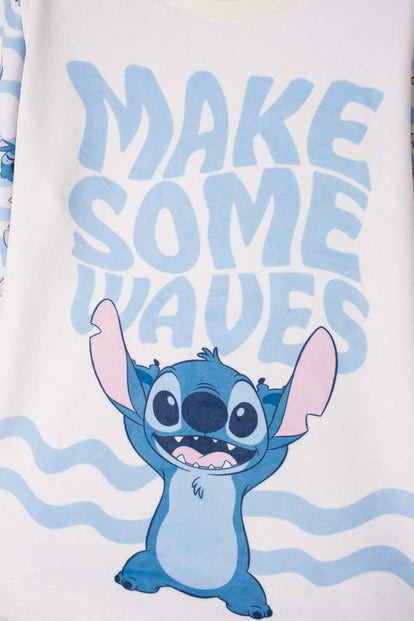 PIJAMA DE STITCH CON PANTALÓN MARFIL PARA NIÑA