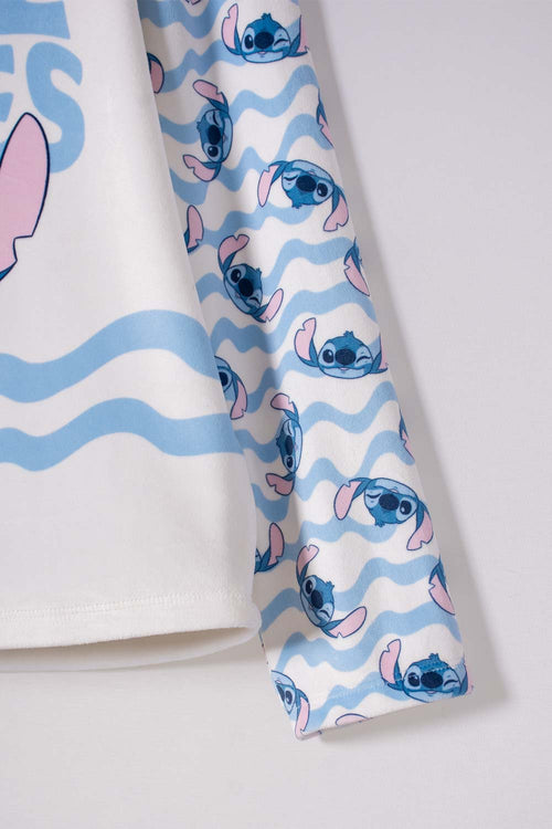 PIJAMA DE STITCH CON PANTALÓN MARFIL PARA NIÑA