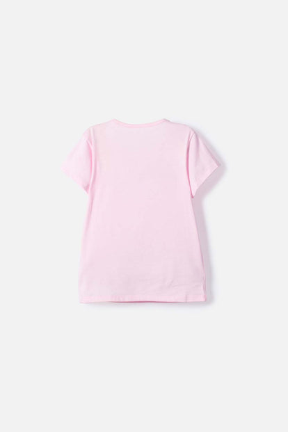 POLERA DE LOONEY TUNES MANGA CORTA ROSADA PARA NIÑA