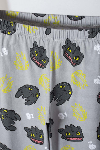 PIJAMA CÓMO ENTRENAR A TU DRAGÓN GRIS Y NEGRA DE PANTALÓN LARGO PARA NIÑO