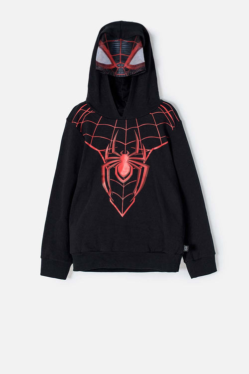 POLERON DE SPIDER-MAN CON CAPUCHA NEGRO PARA NIÑO