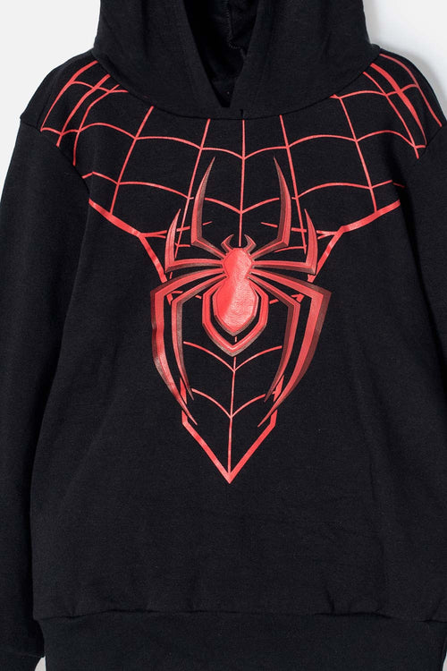 POLERON DE SPIDER-MAN CON CAPUCHA NEGRO PARA NIÑO