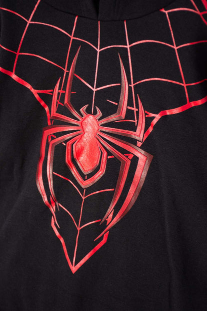 POLERON DE SPIDER-MAN CON CAPUCHA NEGRO PARA NIÑO