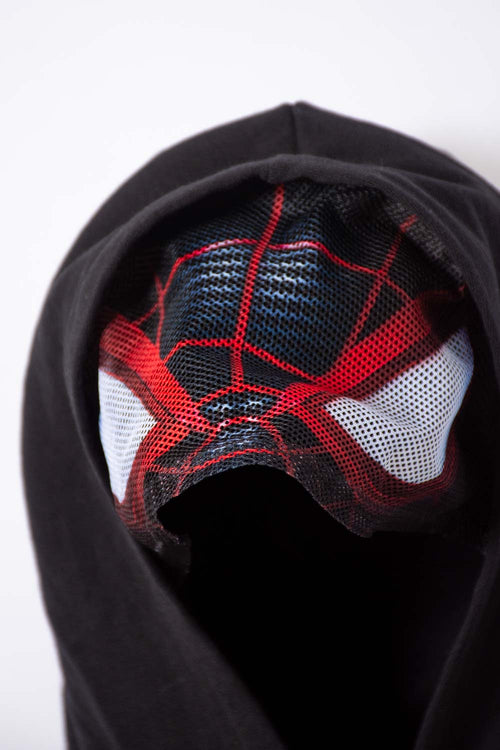 POLERON DE SPIDER-MAN CON CAPUCHA NEGRO PARA NIÑO