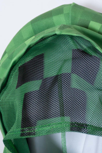 POLERA DE MINECRAFT CON CAPUCHA VERDE PARA NIÑO