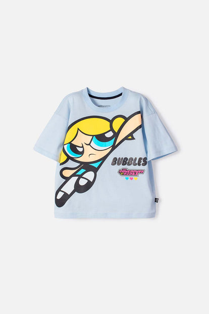 POLERA DE LAS CHICAS SUPERPODEROSAS AZUL PARA NIÑA