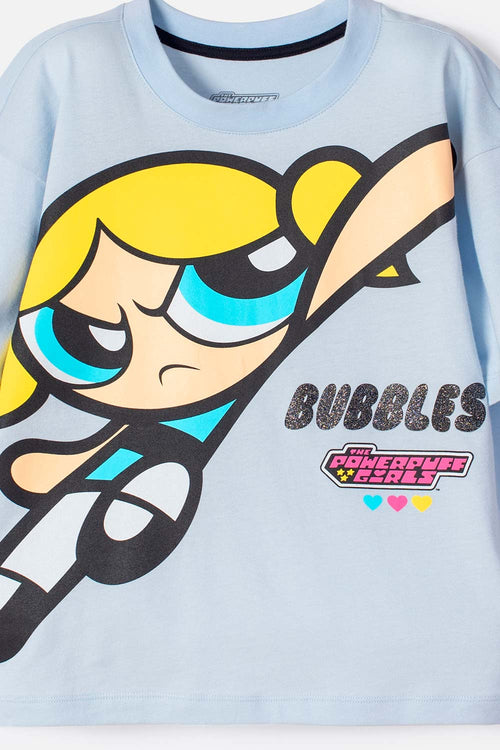 POLERA DE LAS CHICAS SUPERPODEROSAS AZUL PARA NIÑA