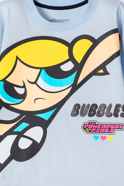 POLERA DE LAS CHICAS SUPERPODEROSAS AZUL PARA NIÑA