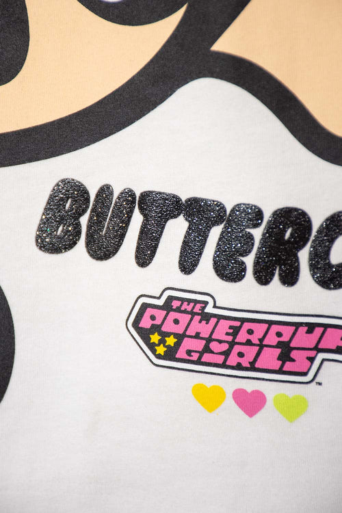 POLERA DE LAS CHICAS SUPERPODEROSAS MARFIL MANGA CORTA PARA NIÑA