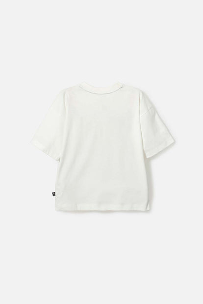 POLERA DE LAS CHICAS SUPERPODEROSAS MARFIL MANGA CORTA PARA NIÑA