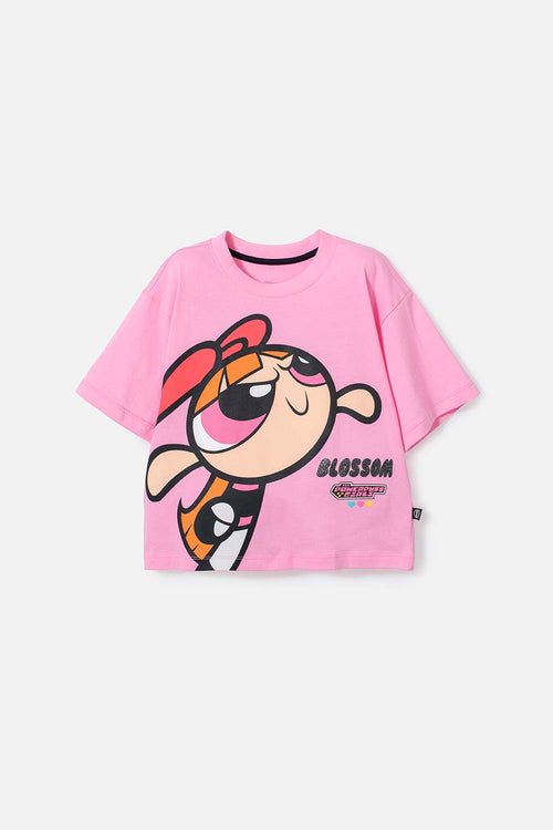 POLERA DE LAS CHICAS SUPERPODEROSAS ROSADO PARA NIÑA