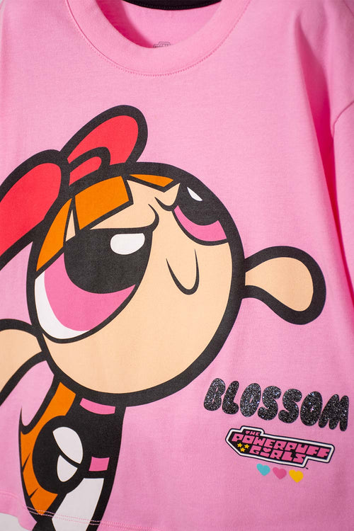 POLERA DE LAS CHICAS SUPERPODEROSAS ROSADO PARA NIÑA