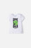 POLERA DE MINECRAFT MANGA CORTA BLANCO PARA NIÑA