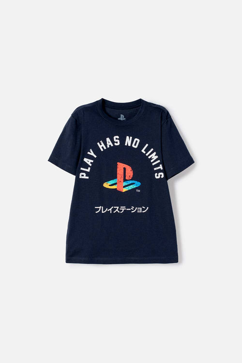 POLERA DE PLAY STATION MANGA CORTA AZUL PARA NIÑO