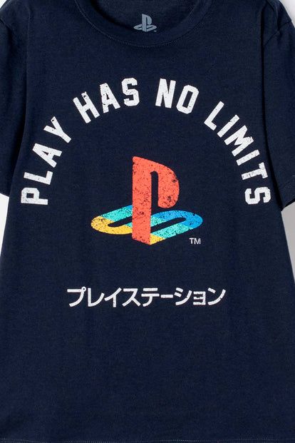 POLERA DE PLAY STATION MANGA CORTA AZUL PARA NIÑO