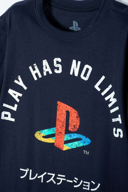 POLERA DE PLAY STATION MANGA CORTA AZUL PARA NIÑO