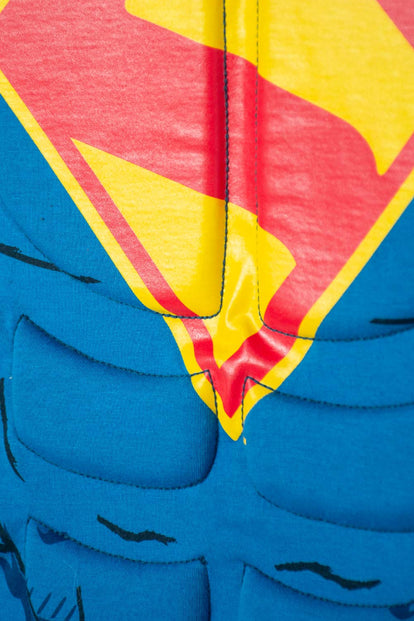 POLERA DE SUPERMAN CON CAPA AZUL Y ROJO PARA NIÑO