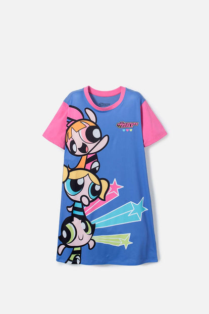 PIJAMA TIPO BATOLA DE LAS CHICAS SUPERPODEROSAS PARA NIÑA